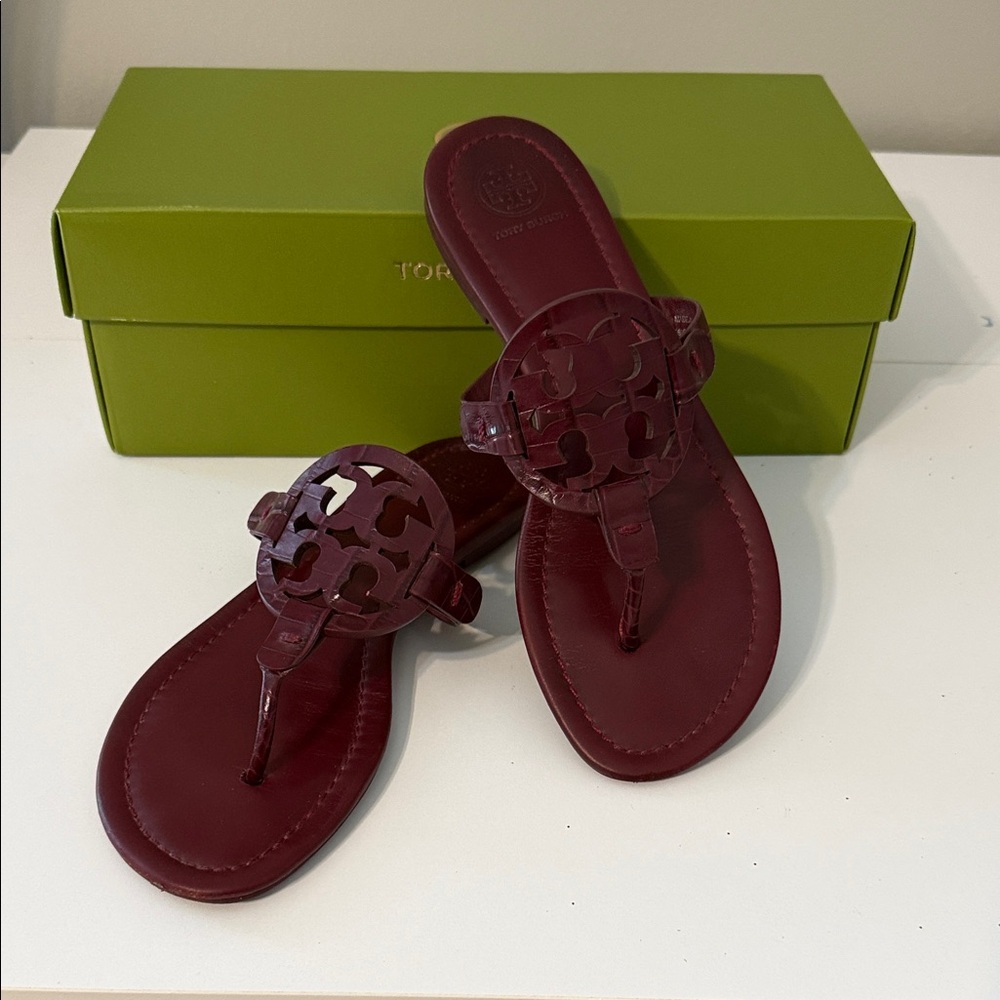 Tory Burch Women's Burgandy Milker Sandals